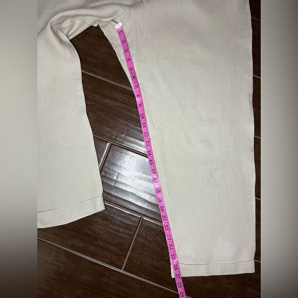 Ellen Tracy natural 100% Linen pants sz XL - Picture 7 of 7